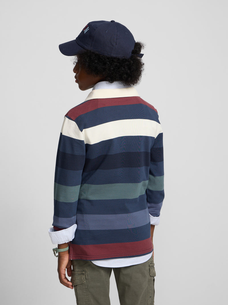 Polo kids rayas colores marino