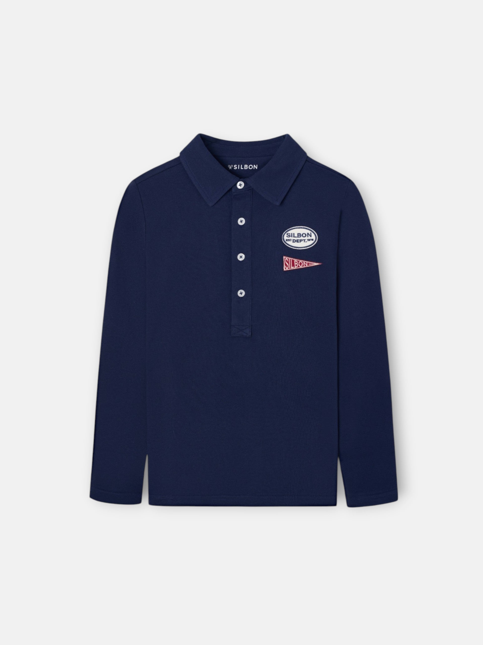 Polo kids parches azul marino
