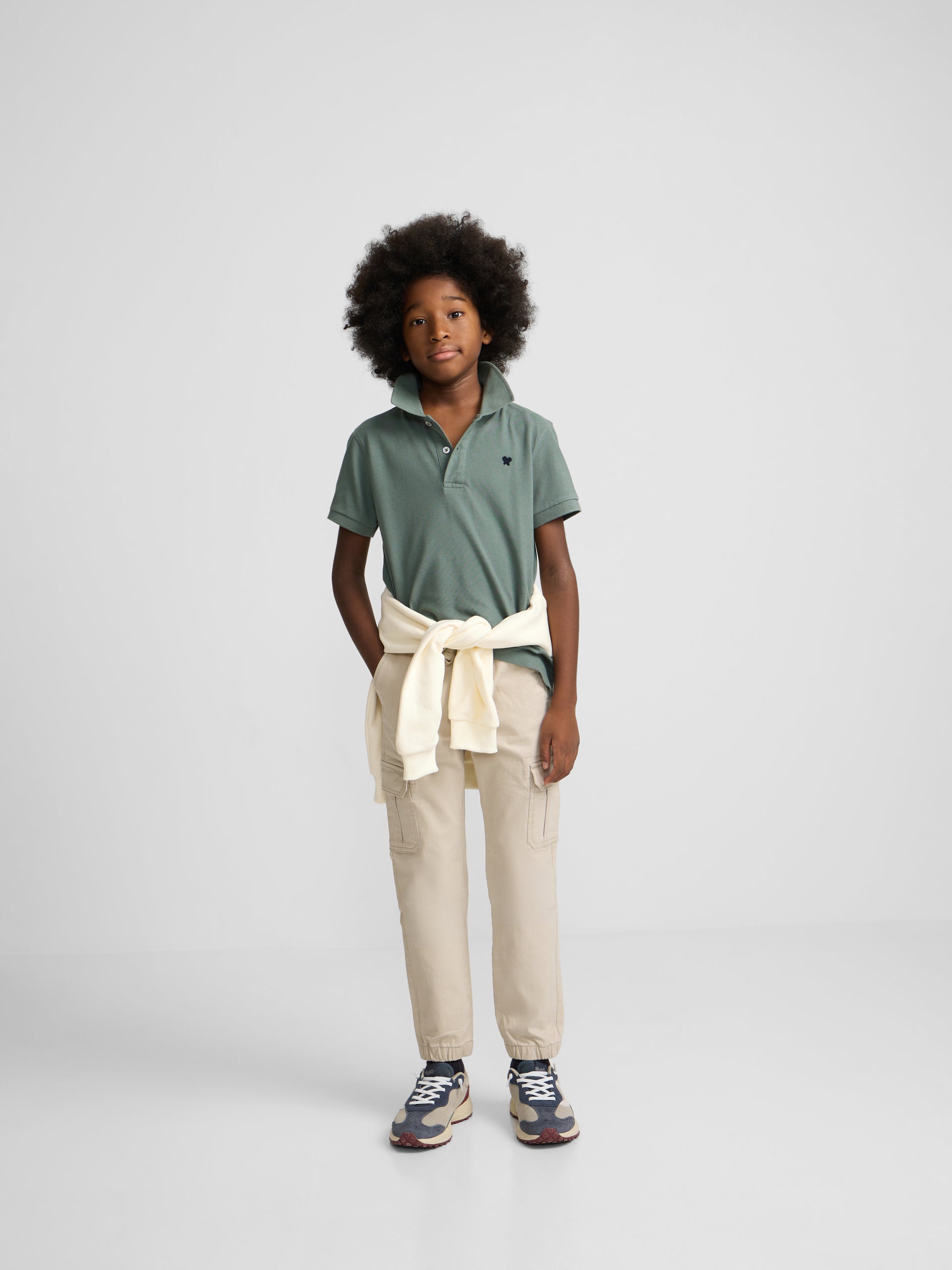 Polo criança raquete verde escuro