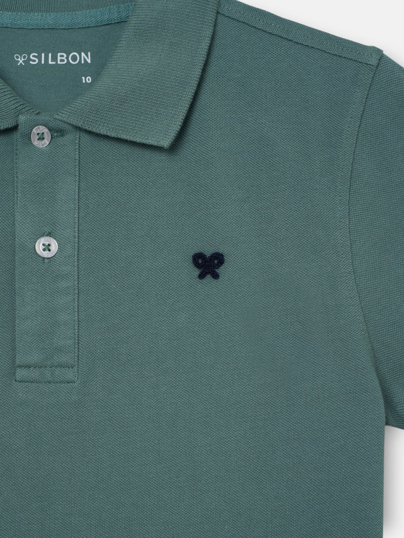 Polo enfant raquette vert foncé