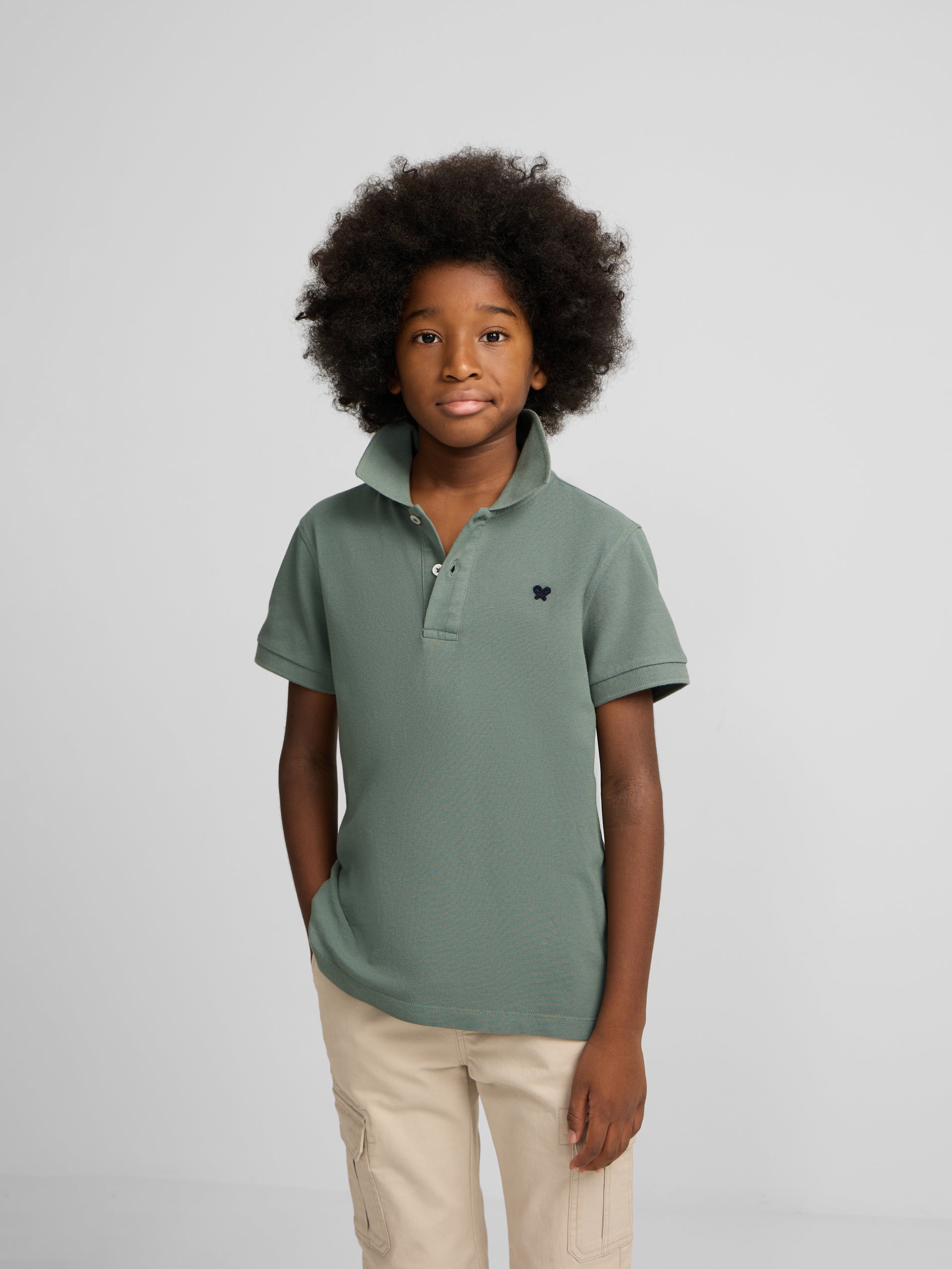 Polo criança raquete verde escuro