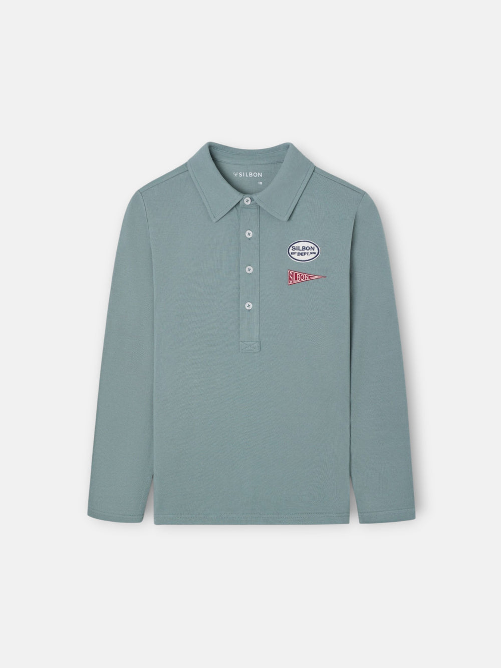 Polo enfant vert à patchs
