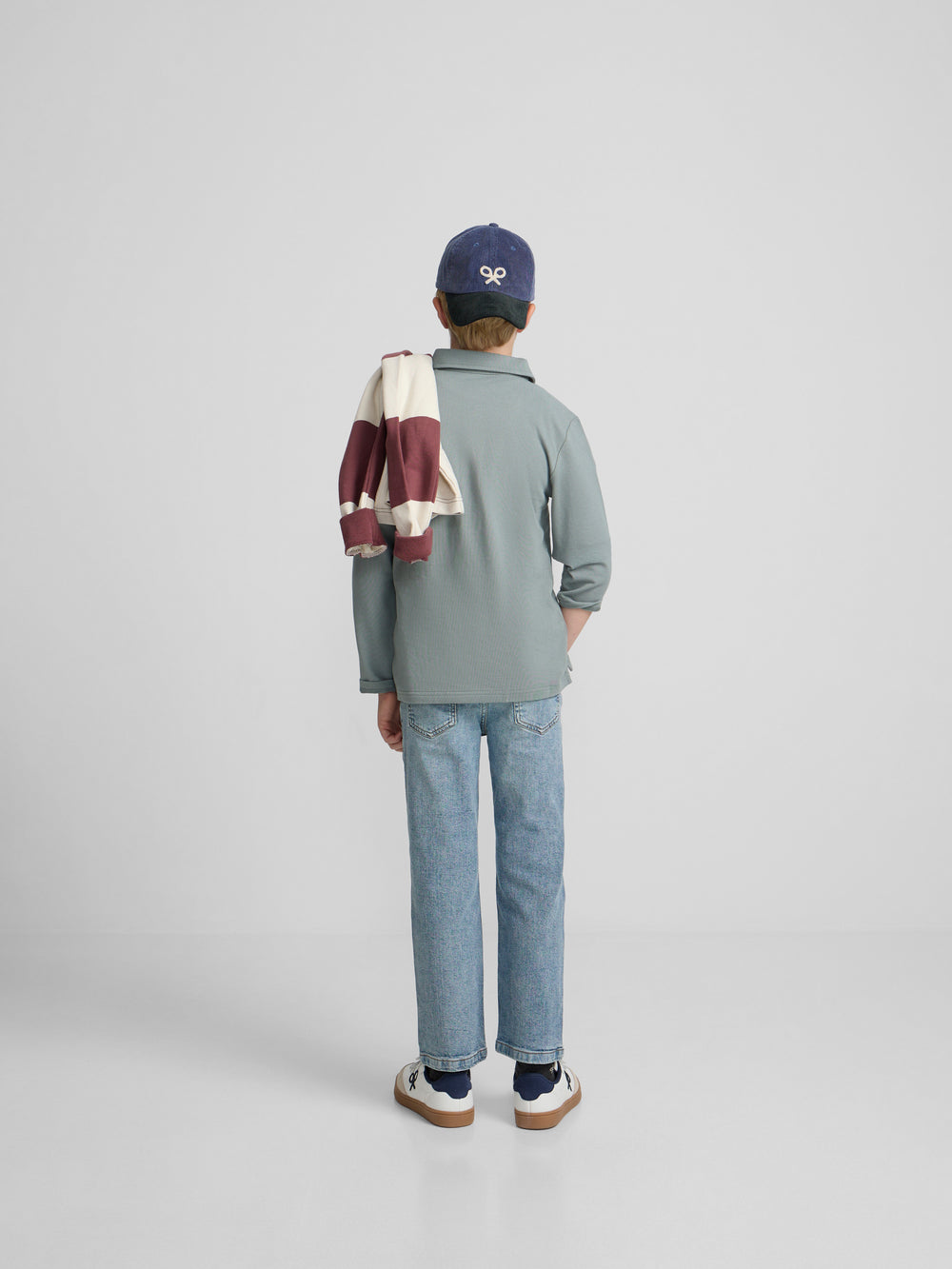 Polo enfant vert à patchs