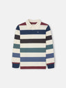 Polo enfant à rayures crème multicolores