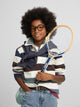 Polo kids rayas colores crema