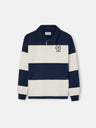 Sweat-shirt enfant col polo rayé smile bleu marine