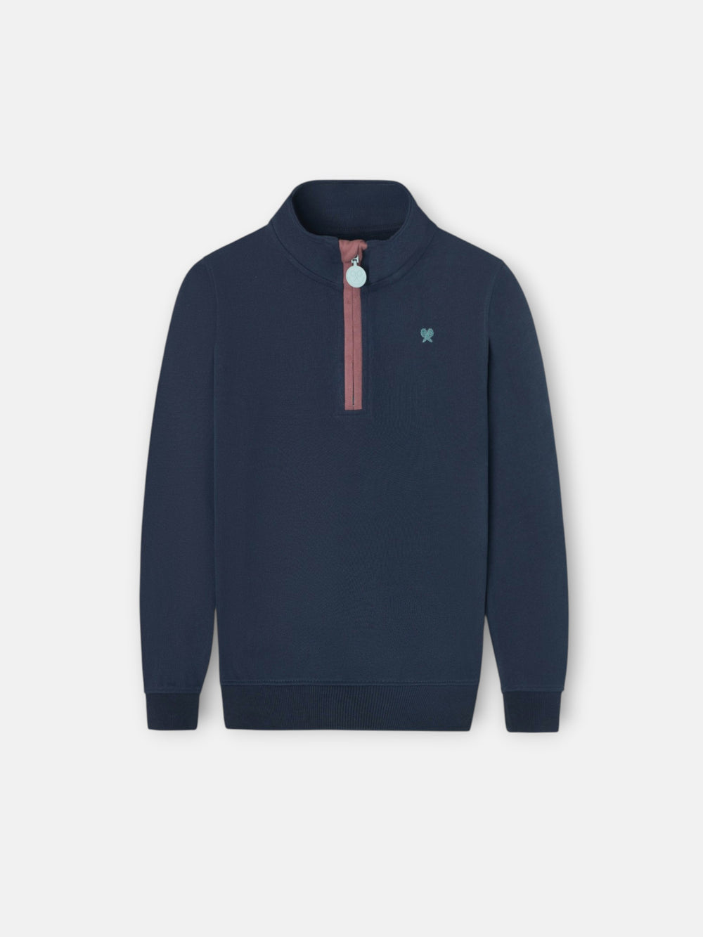 Sweatshirt kids meia fecho smile azul-marinho