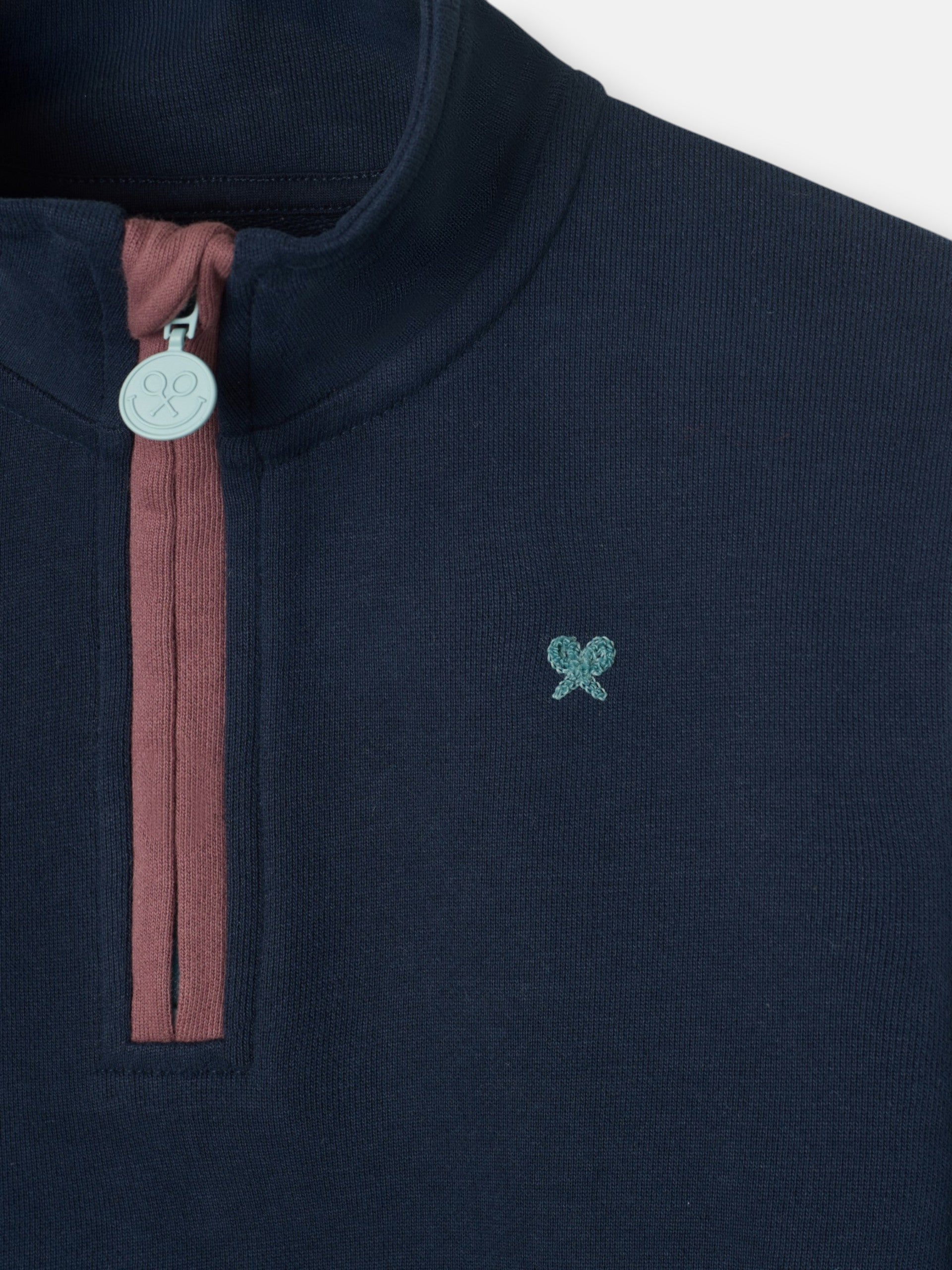 Sudadera kids media cremallera smile azul marino