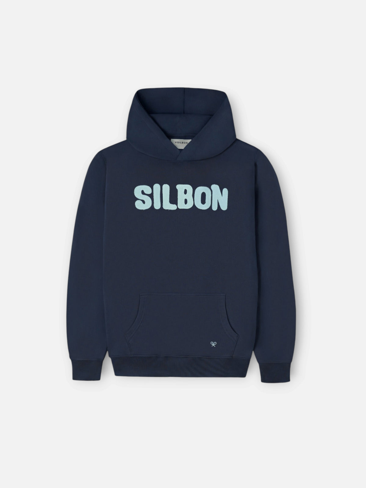 Sudadera kids capucha parche contraste azul marino