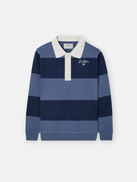 Sudadera kids cuello polo raya ancha azul marino