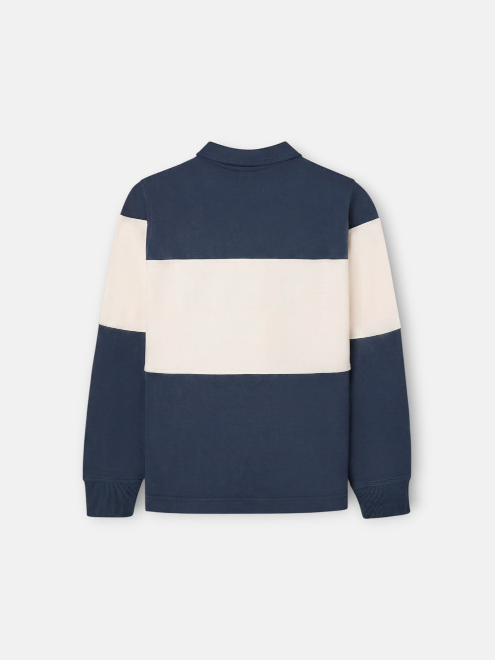 Sudadera kids cuello polo bloque azul marino