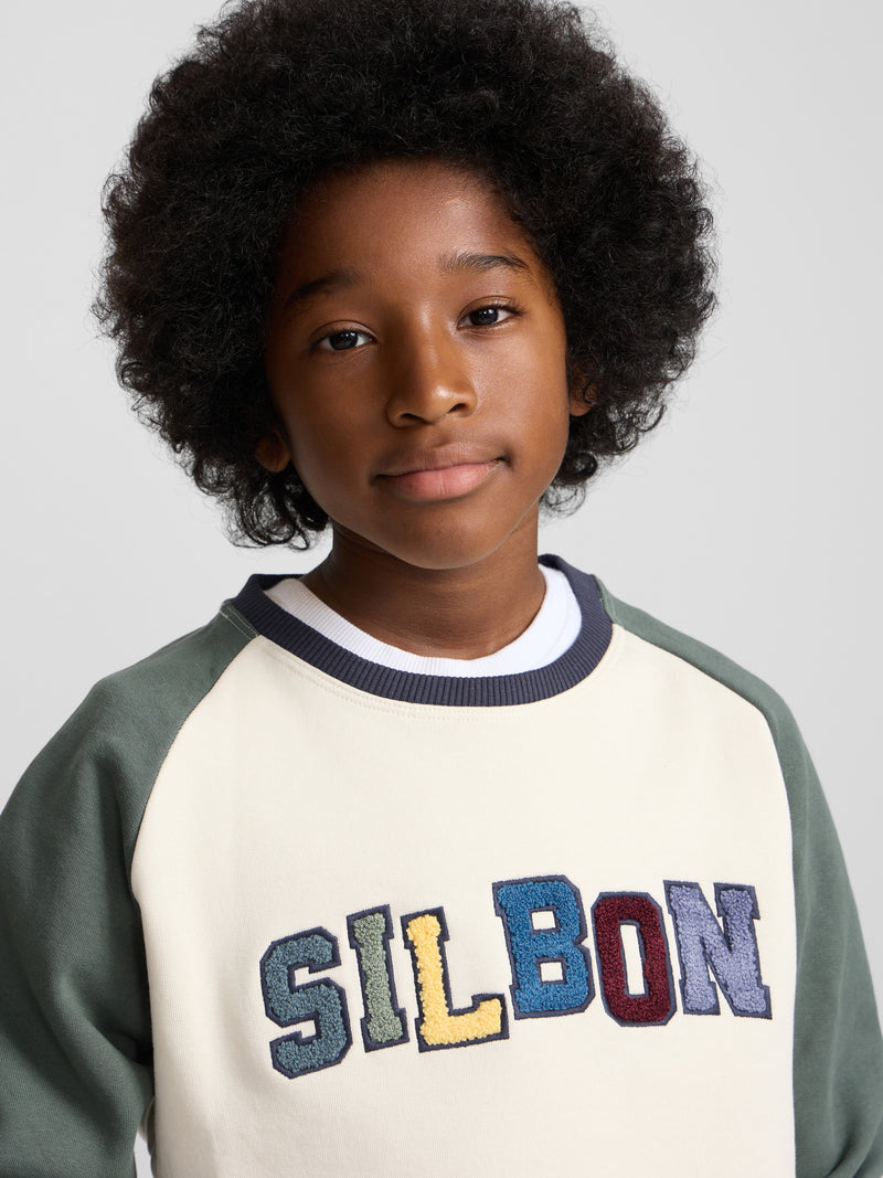 Sudadera kids ranglan varsity verde