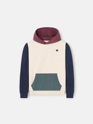 Sudadera kids capucha multicolor rizo crema