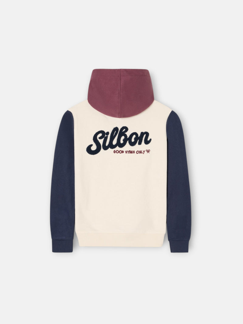Sudadera kids capucha multicolor rizo crema