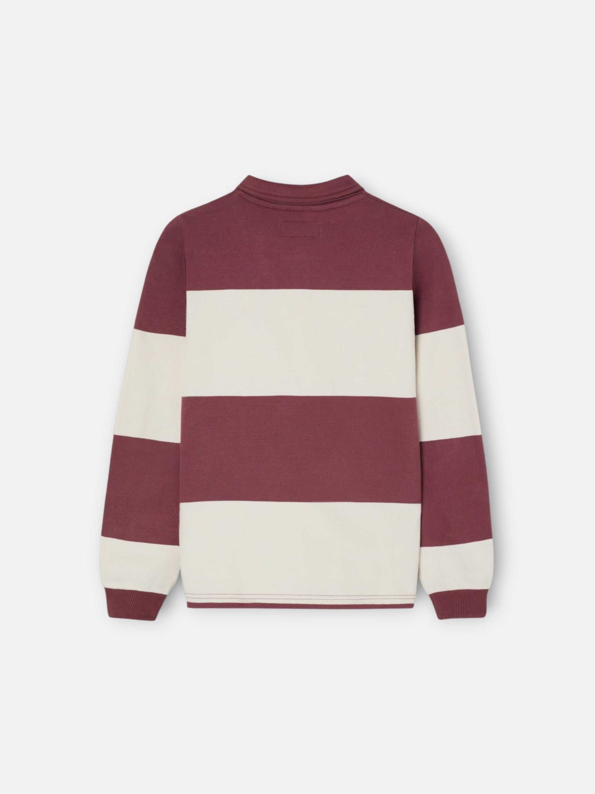 Sudadera kids cuello polo rayas smile burdeos