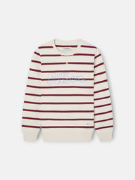 Sudadera kids raya fina stitching burdeos