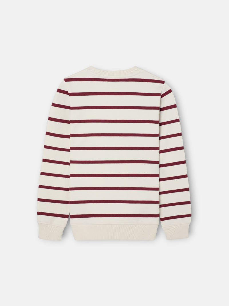 Sudadera kids raya fina stitching burdeos