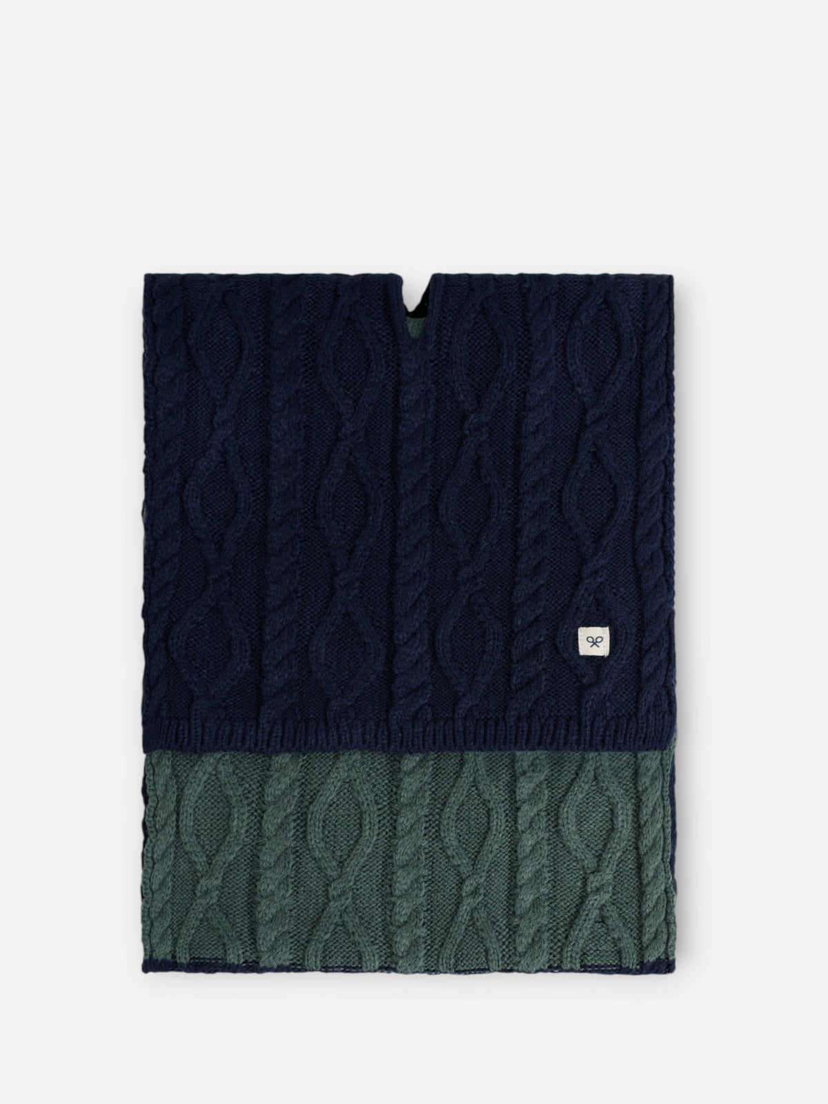 Kids' bicolor wool scarf blue green