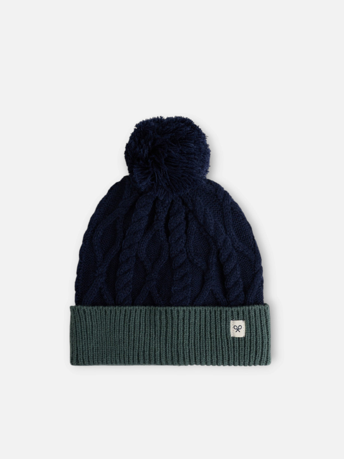 Bicolor blue and green wool kids beanie