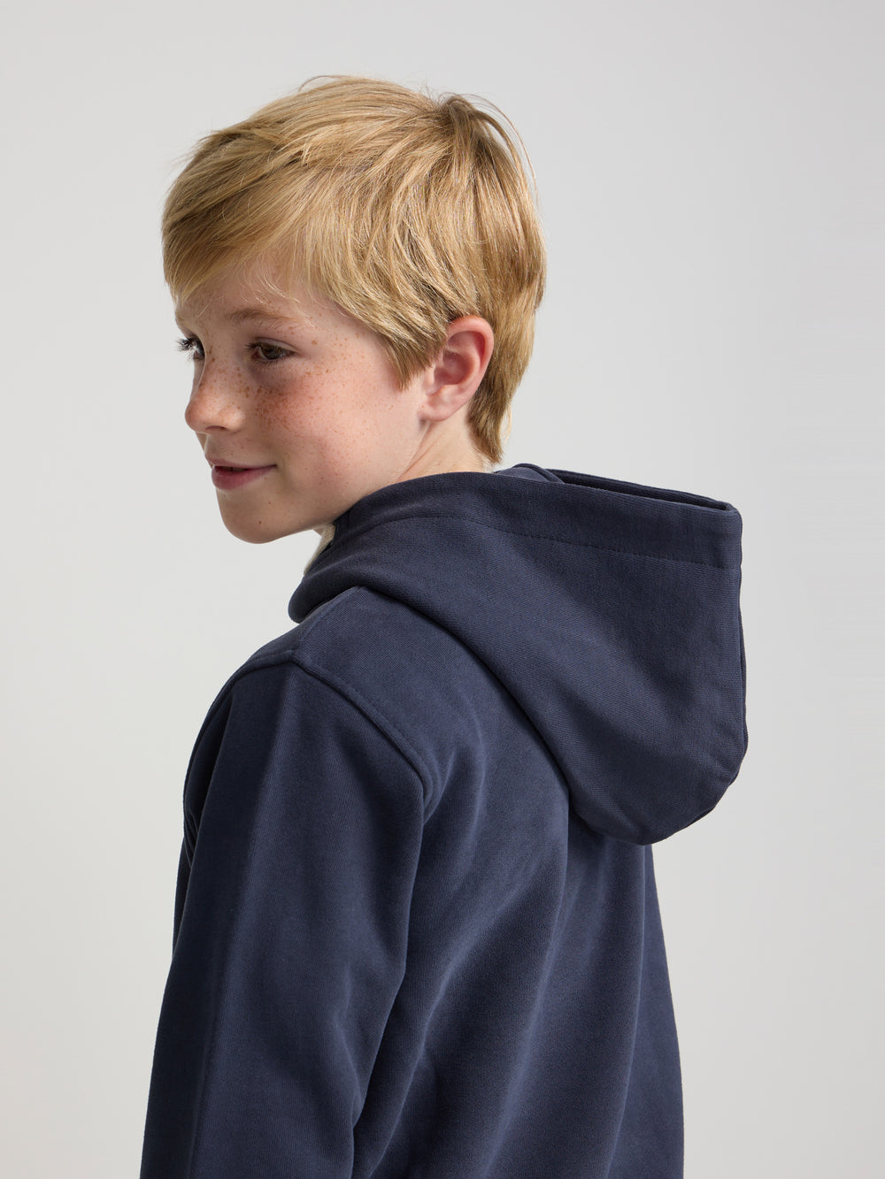 Sweat-shirt sportif pour enfants à capuche bleu marine