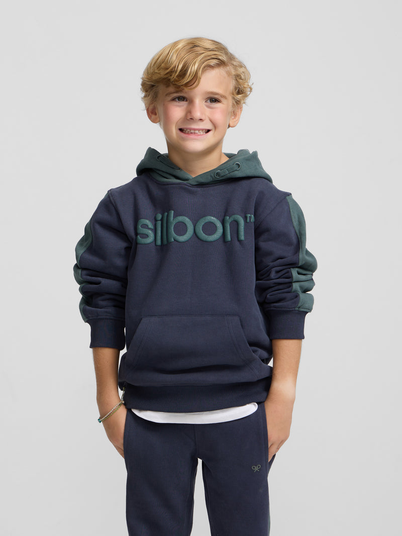 Sweatshirt desportiva com capuz verde para crianças