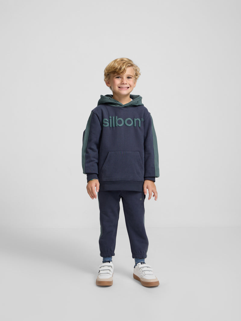 Sweat à capuche de sport vert pour enfants