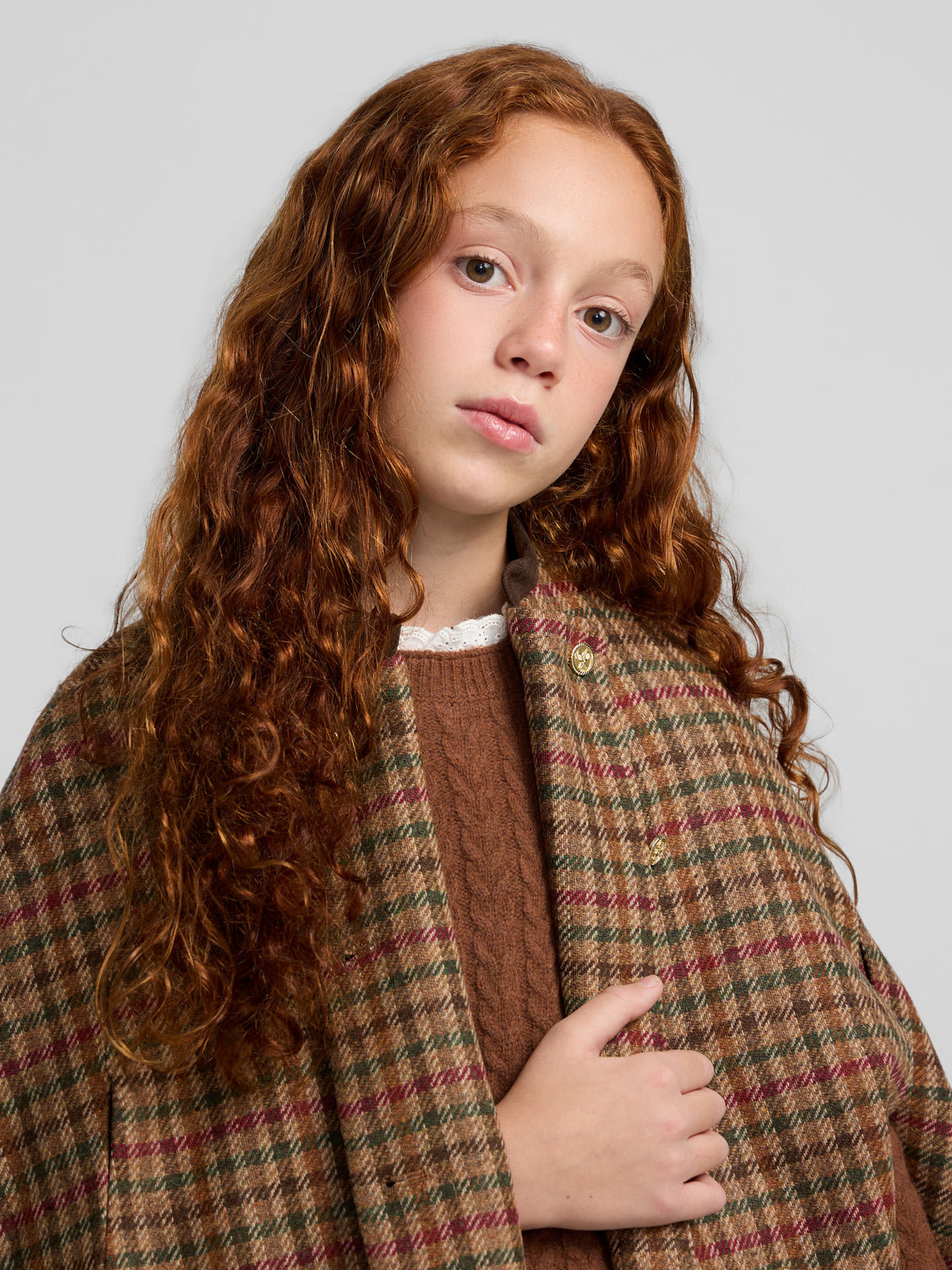 Capa girl cuadros marron