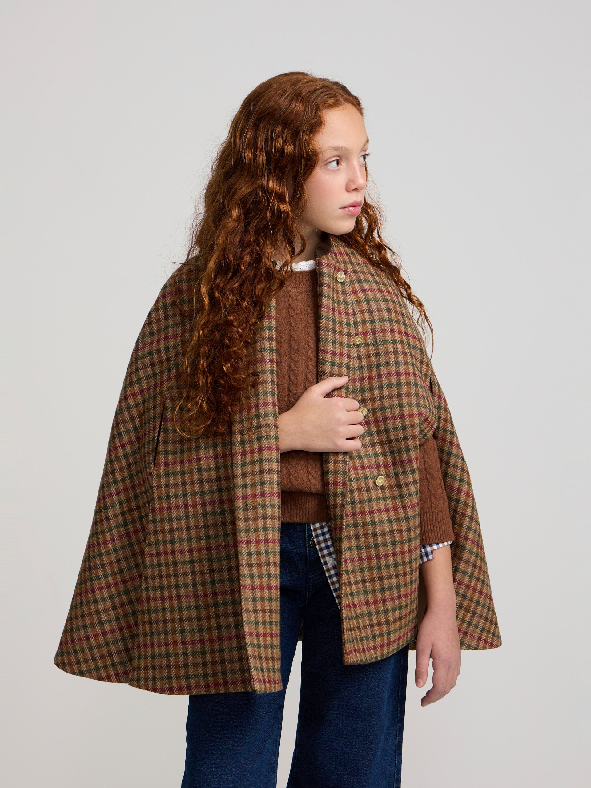 Capa girl cuadros marron
