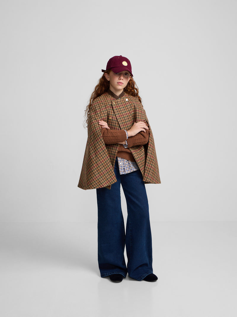 Capa girl cuadros marron