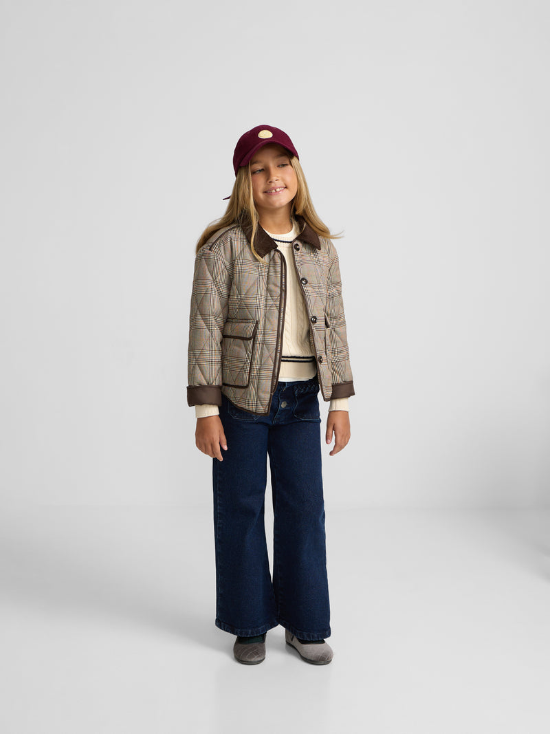 Cazadora girl acolchada cuello pana marron