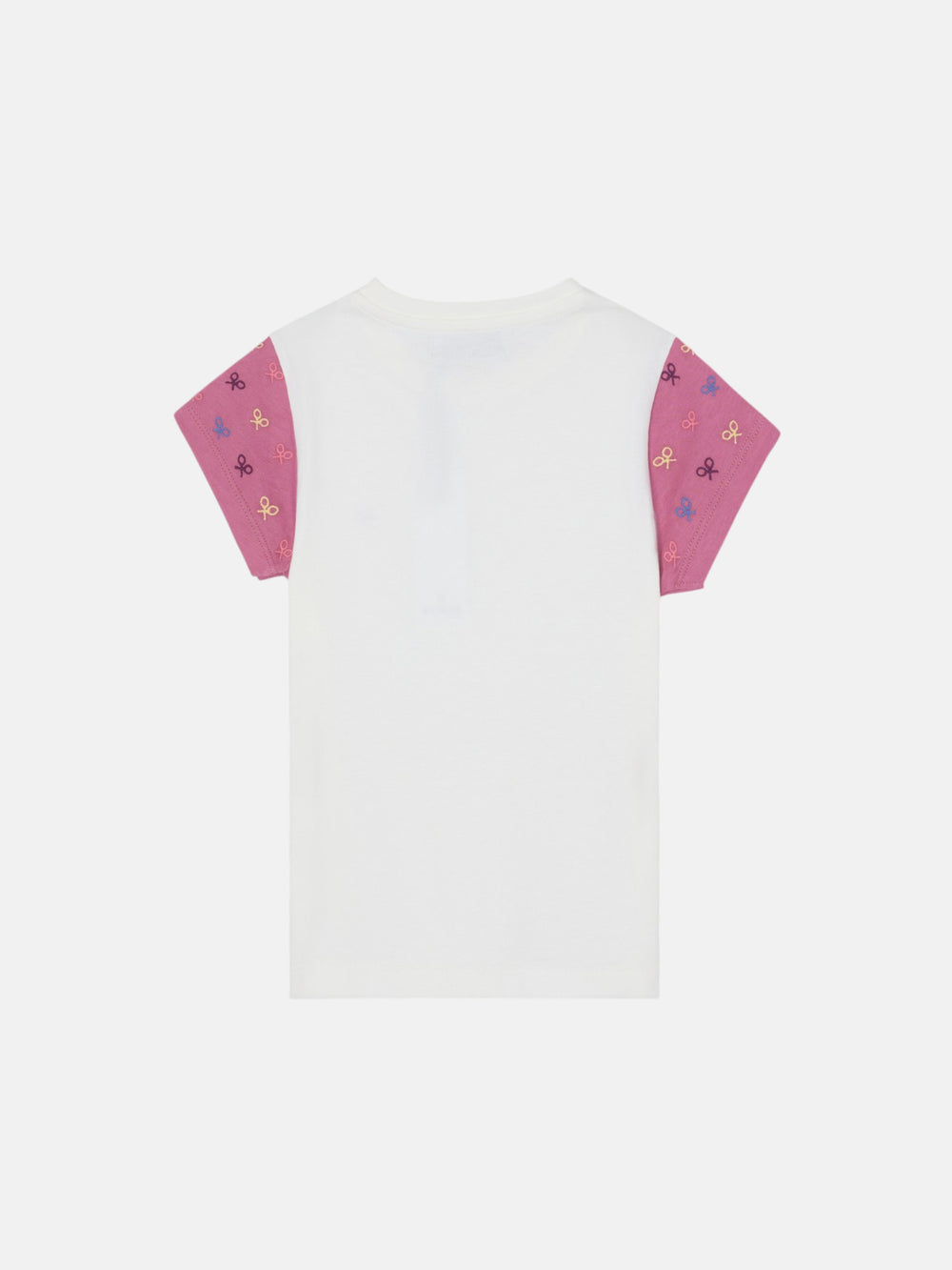 Girl's T-shirt, rackets pink sleeves white