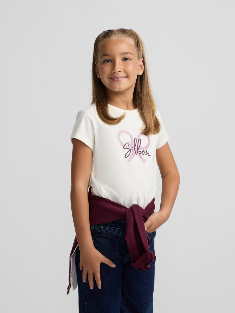 T-shirt girl silbon raquete silbon cru