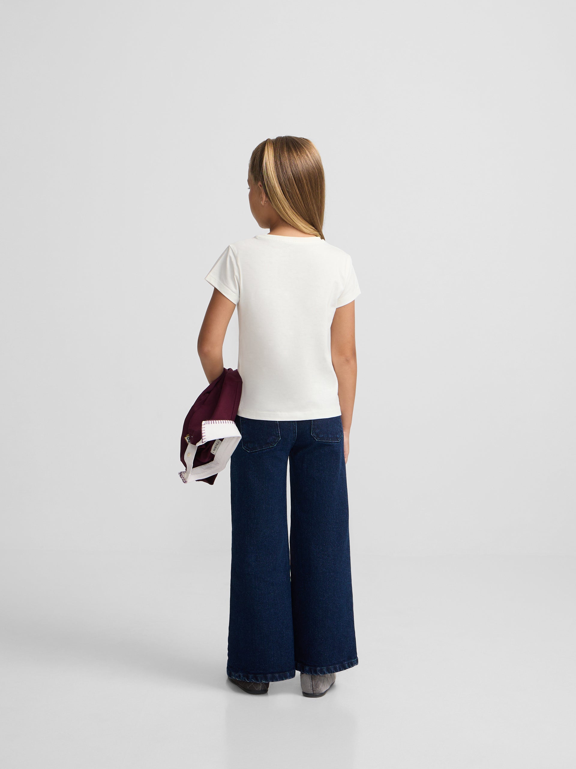 Silbon girl t-shirt with Silbon racket in off-white