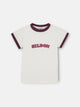 Camiseta girl silbon varsity crudo