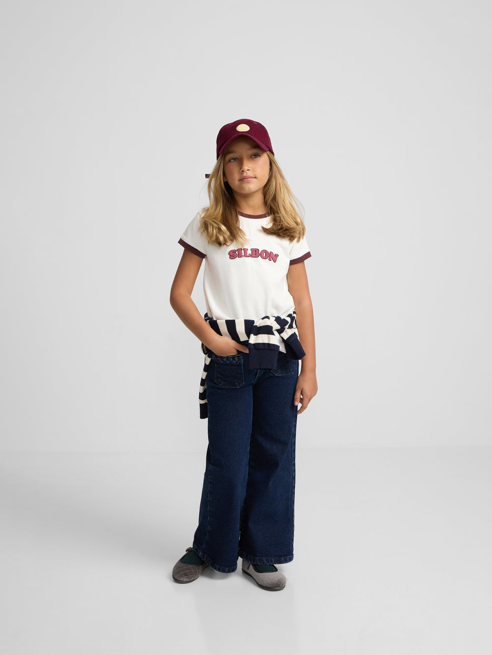 T-shirt girl silbon varsity cru