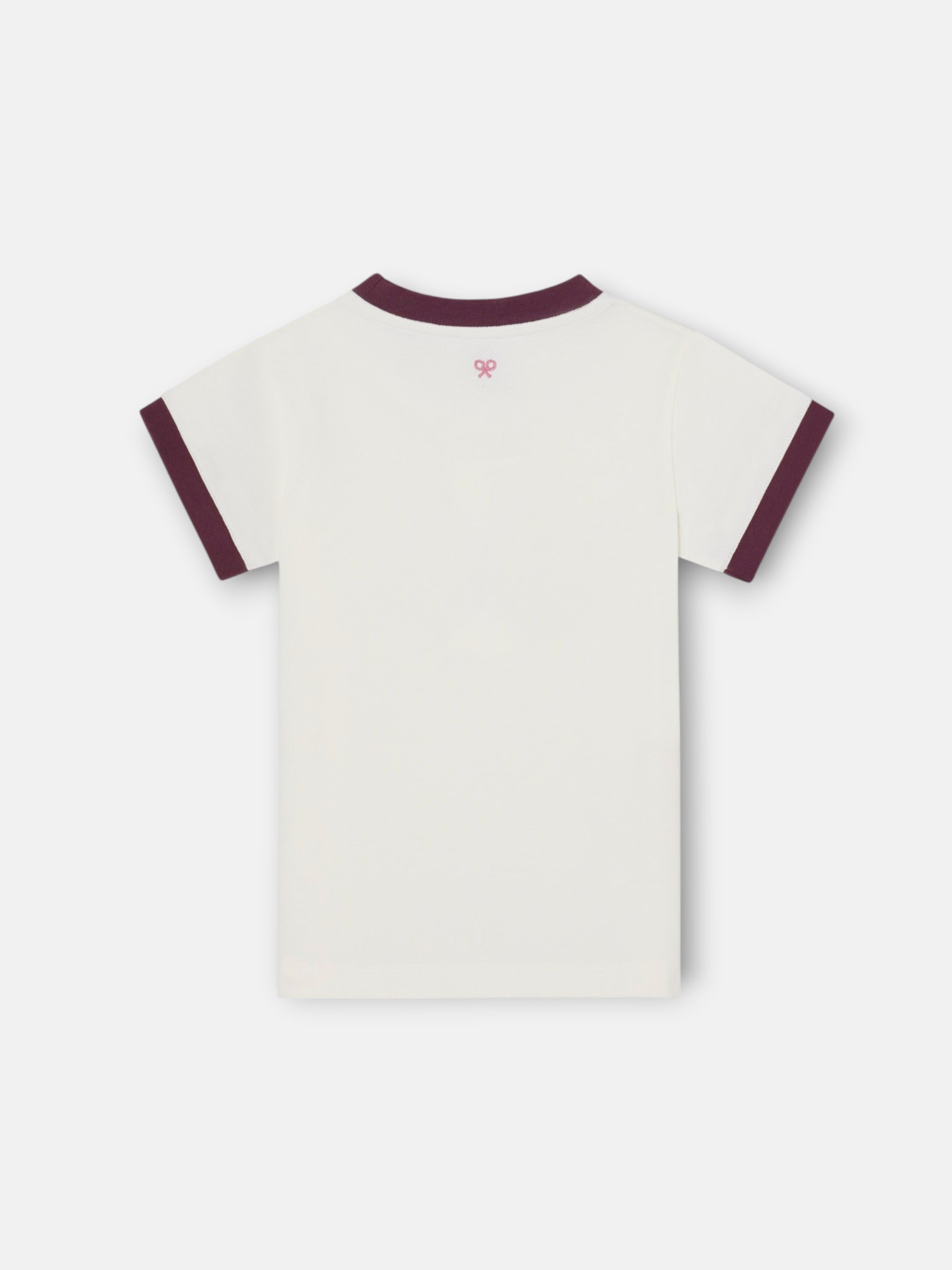 Camiseta girl silbon varsity crudo