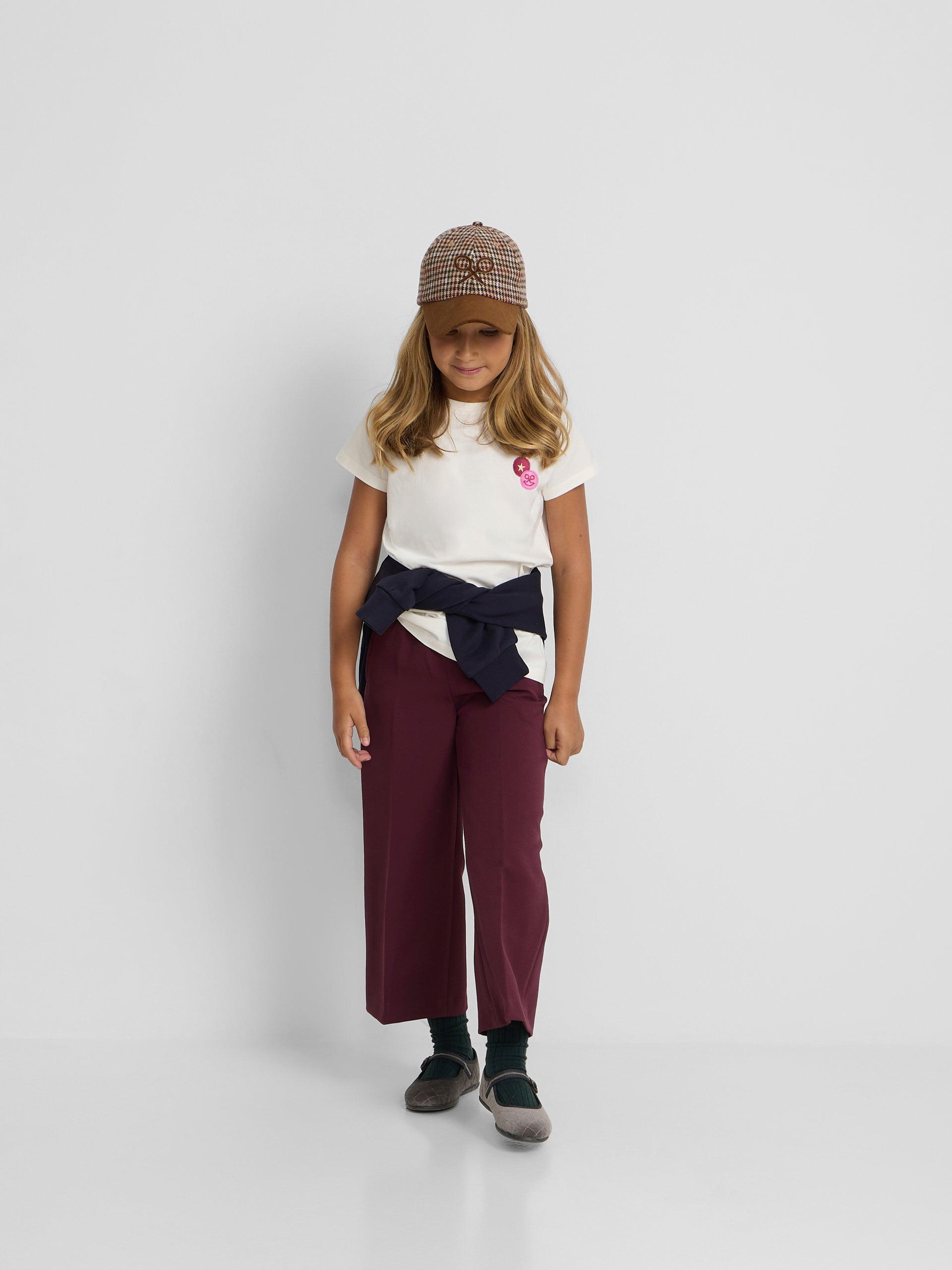 T-shirt girl patch raquetes branca