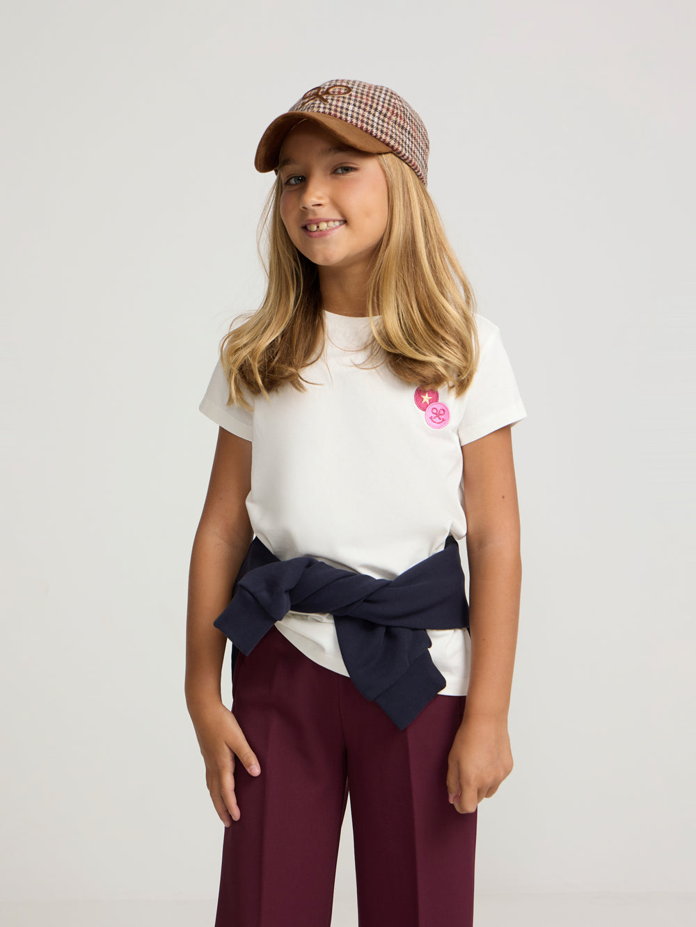 T-shirt girl patch raquetes branca