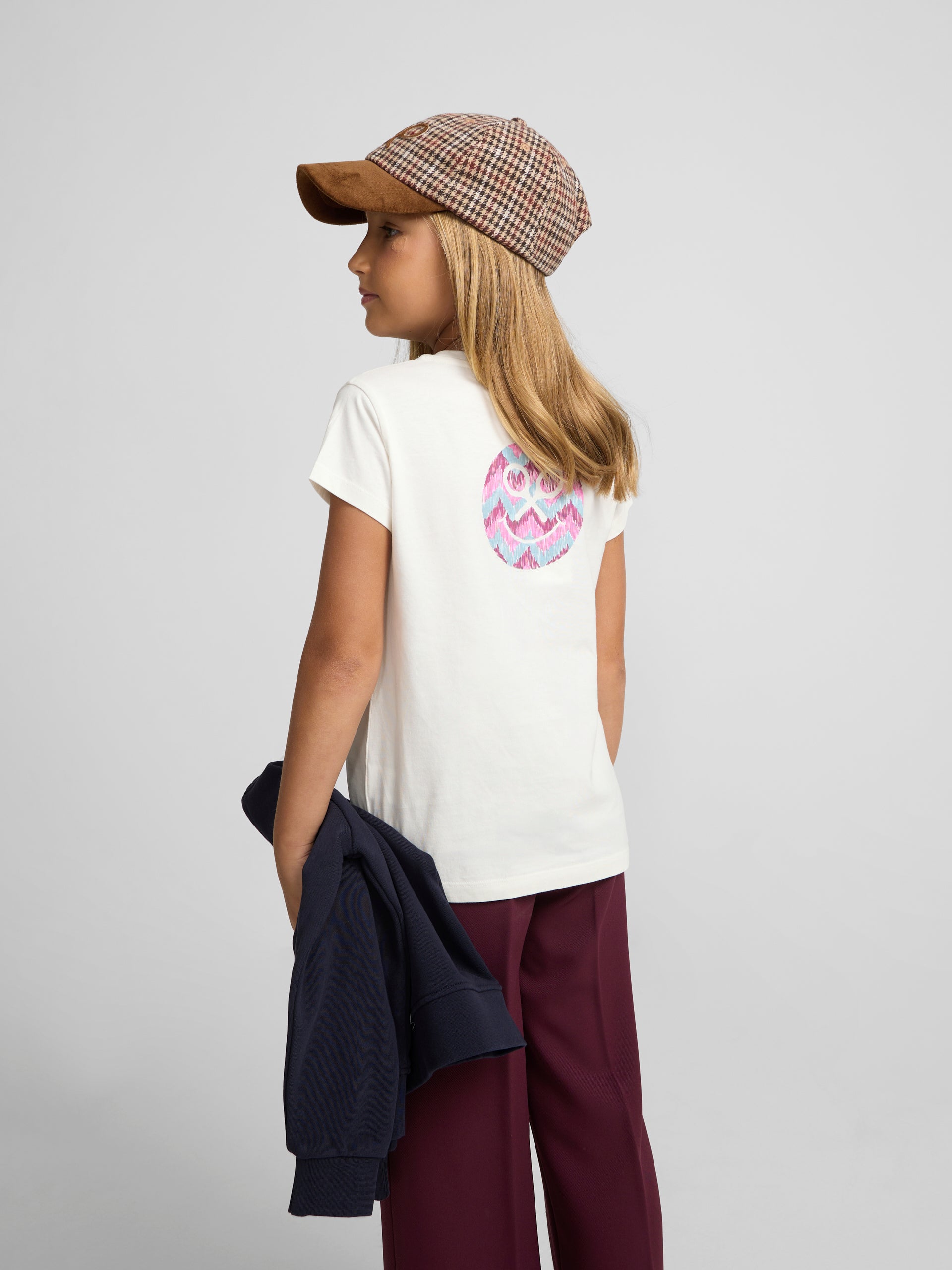 T-shirt girl patch raquetes branca