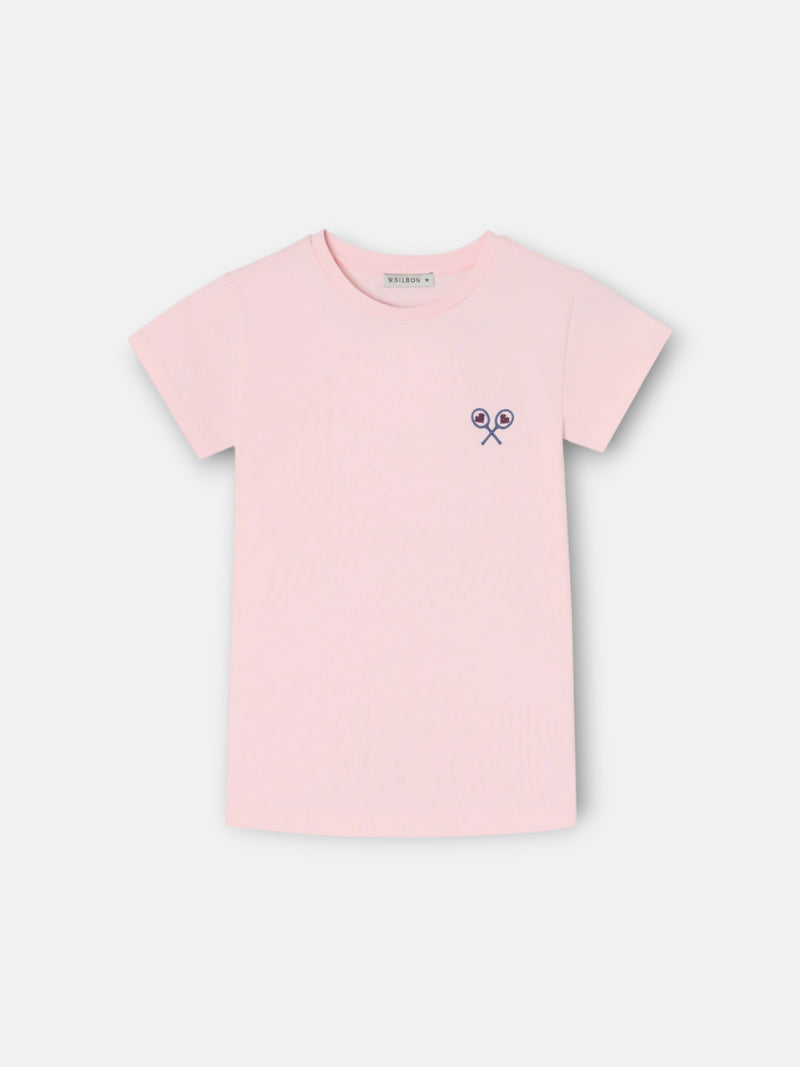 Camiseta girl lucky love rosa