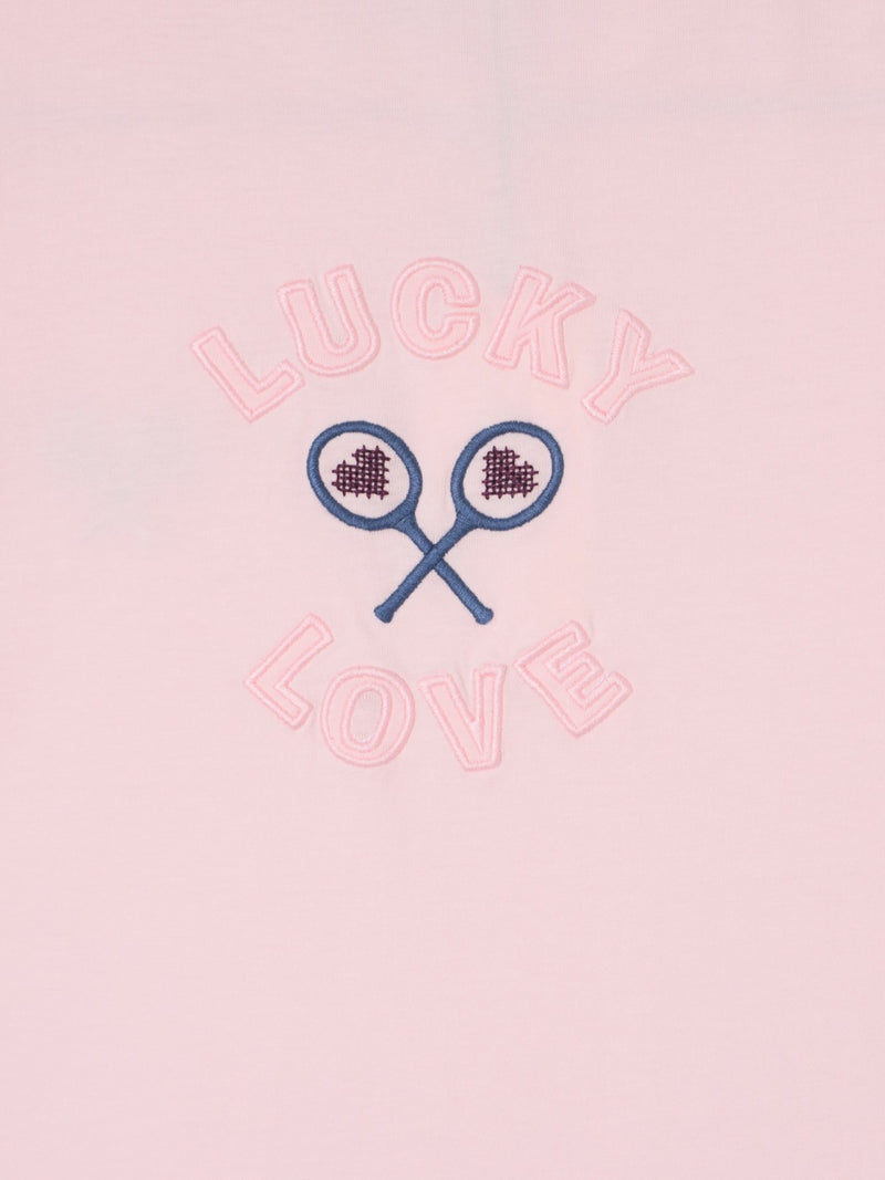 Camiseta girl lucky love rosa