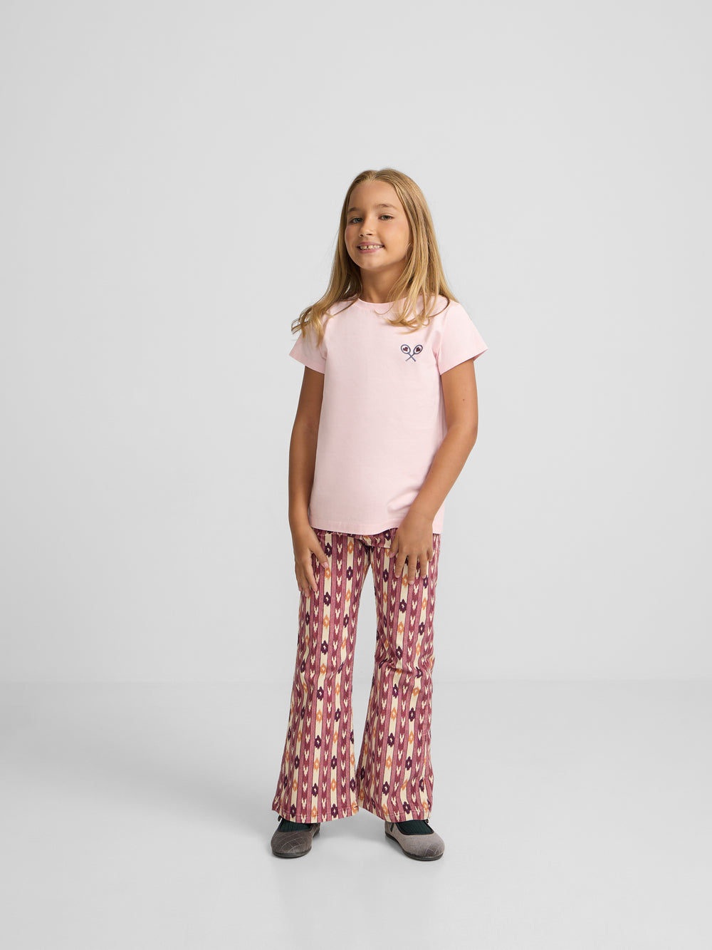 T-shirt girl lucky love rosa