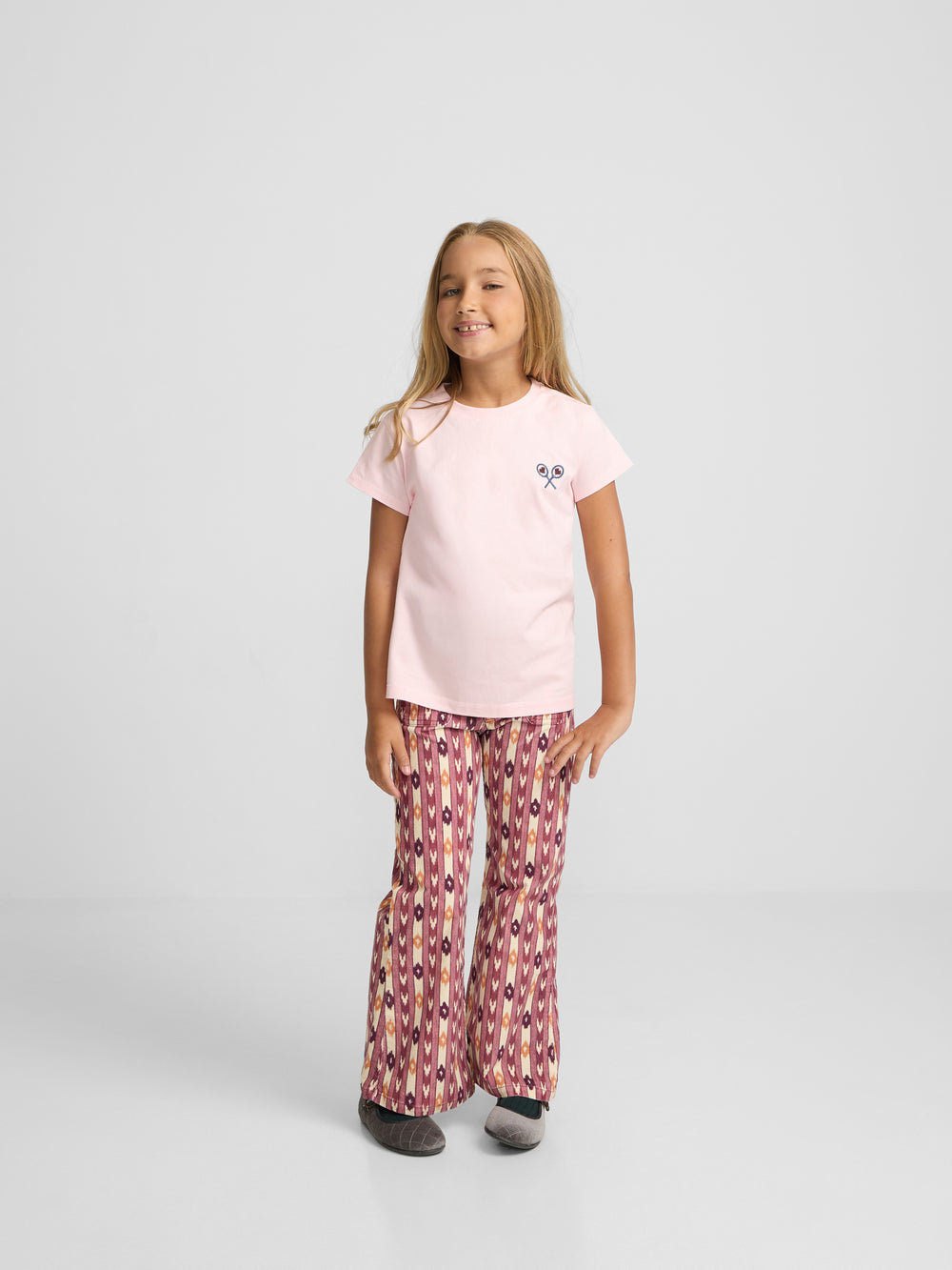 T-shirt girl lucky love rosa