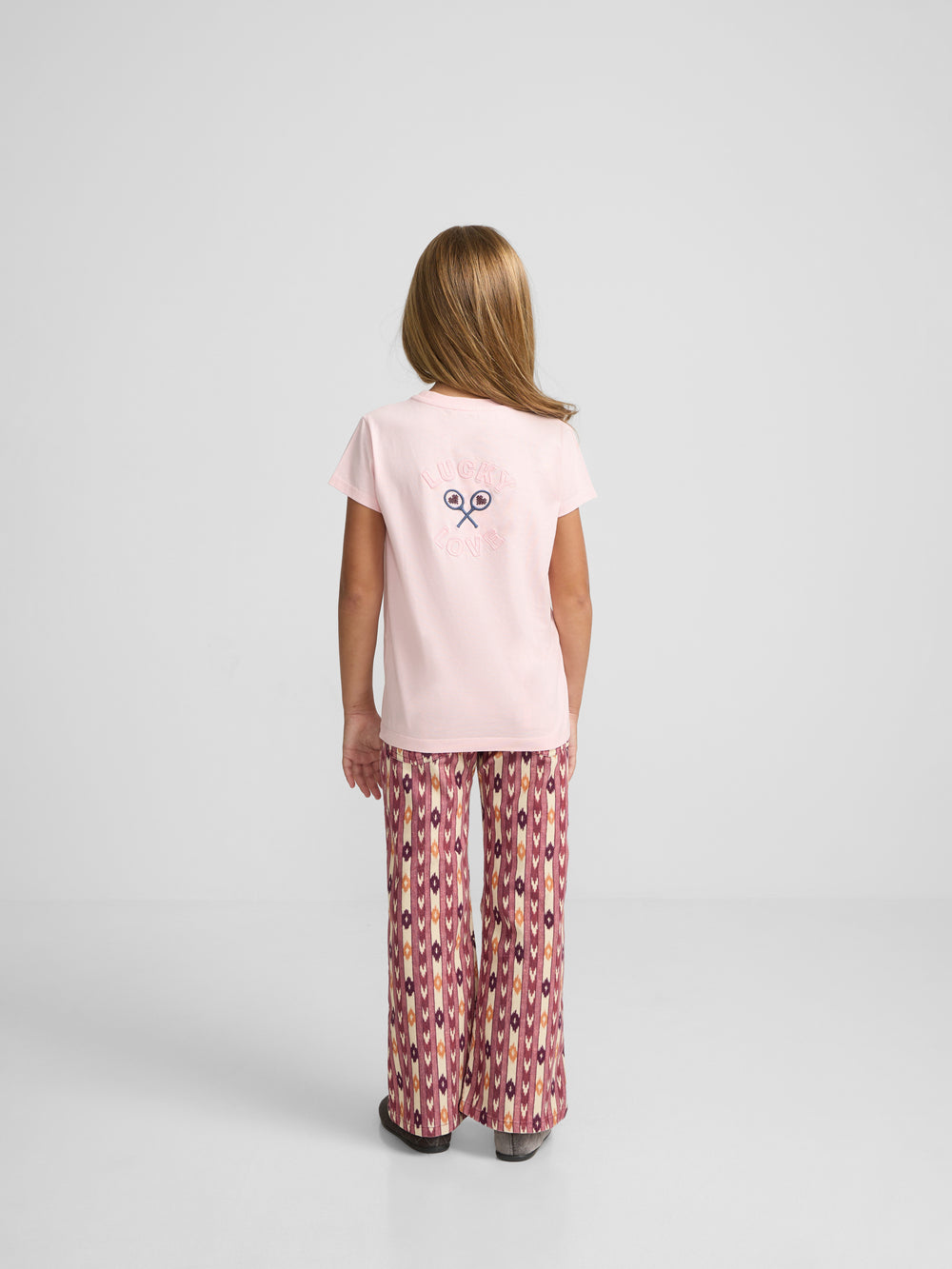 T-shirt girl lucky love rosa