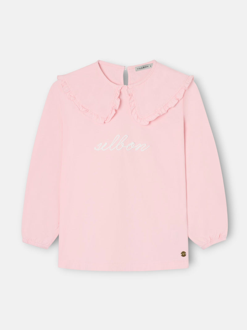 Camiseta girl cuello bobo rosa