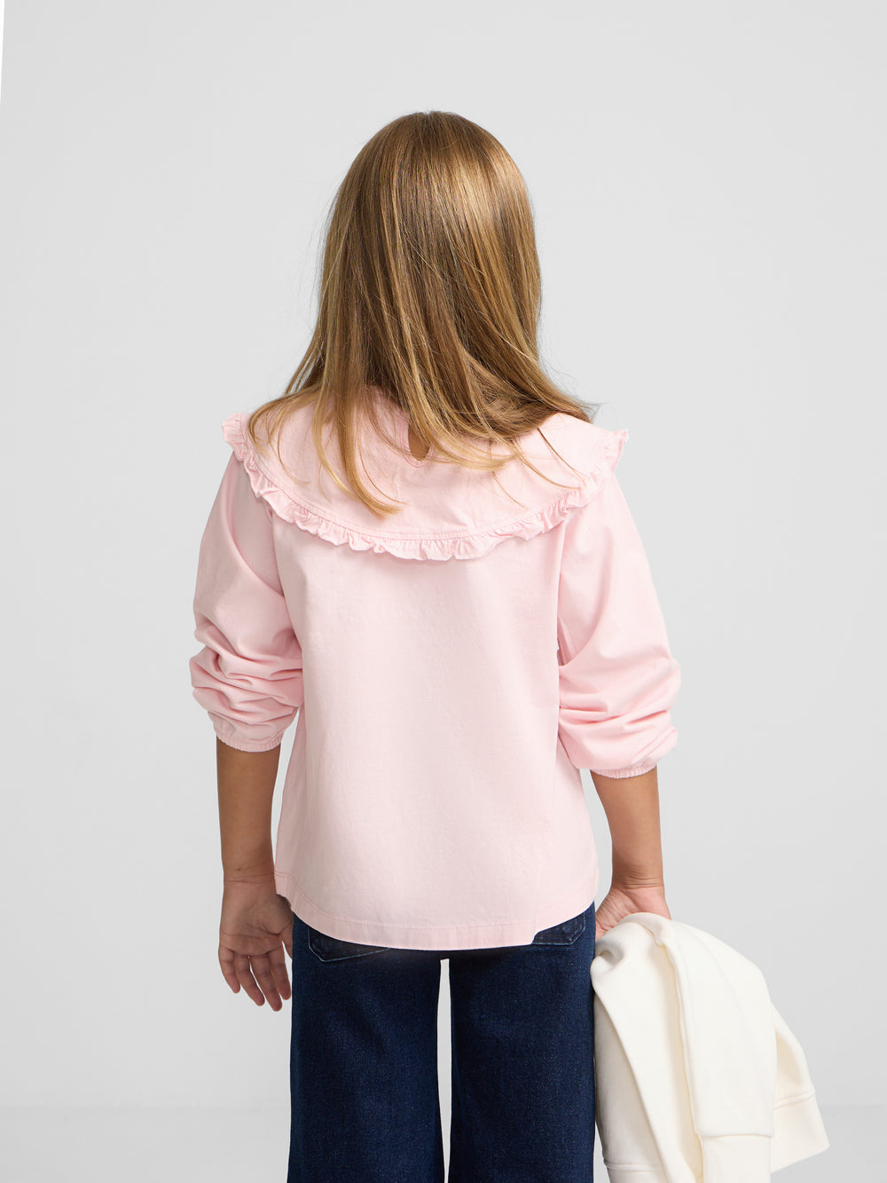 Camisola menina gola bobo rosa