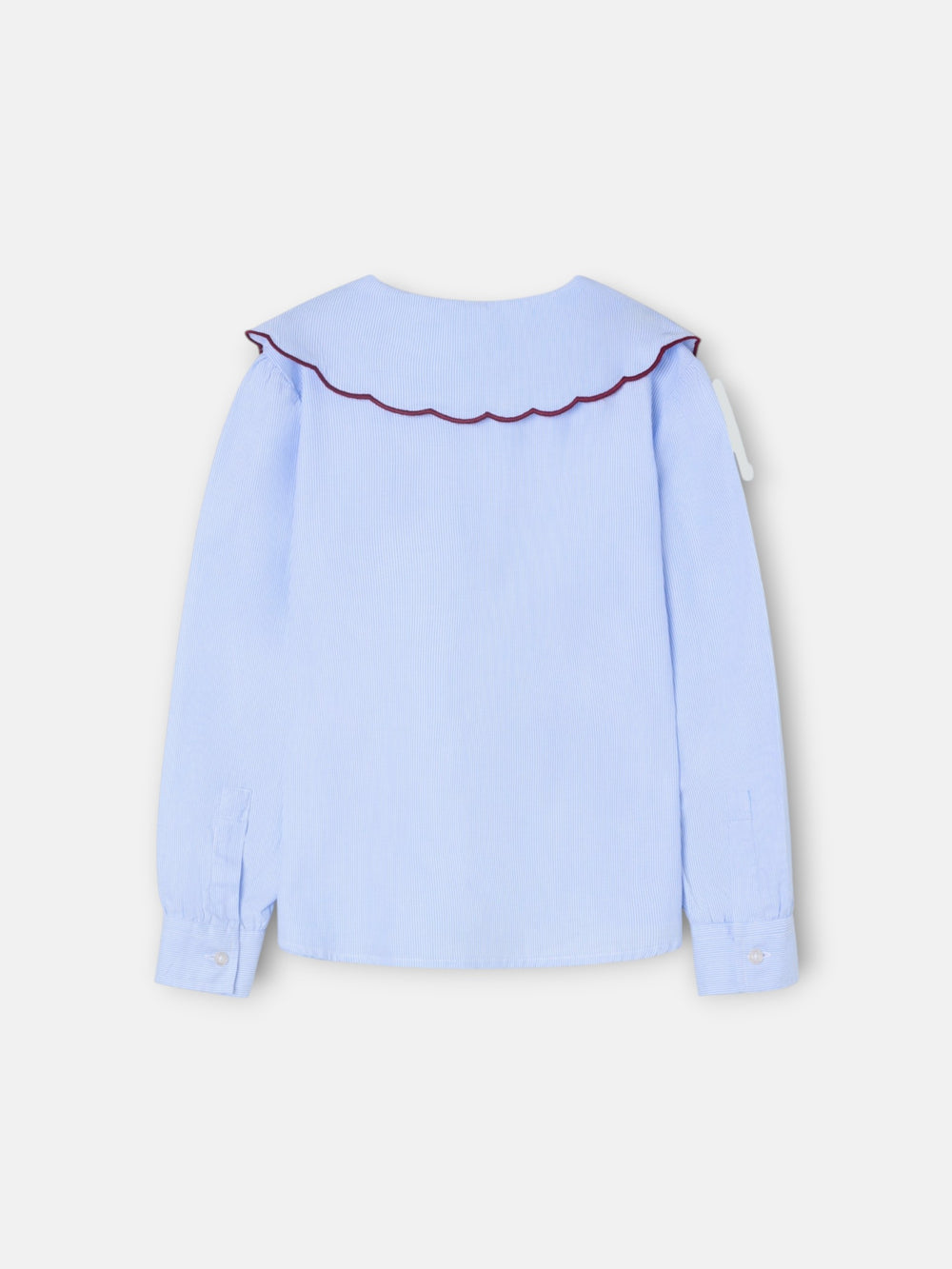 Girl's shirt with Peter Pan collar, light blue stripes