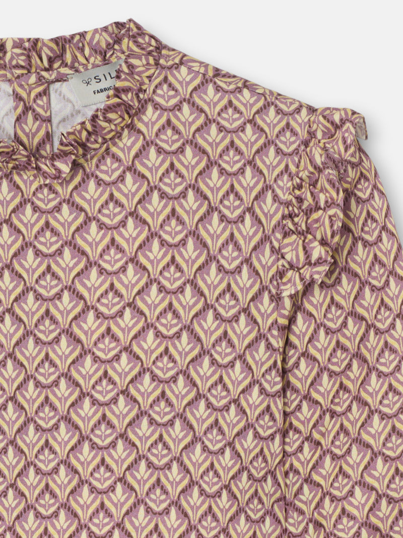 Blusa girl estampado flores morado