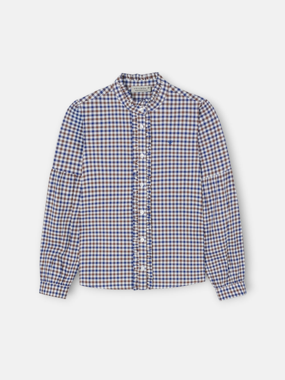 Camisa girl cuadros azul marino y blanco