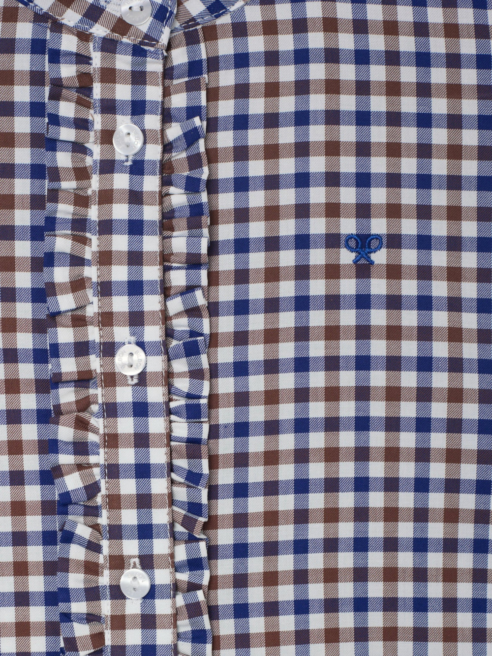 Camisa girl cuadros azul marino y blanco